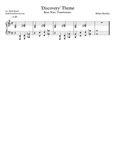 "Discovery theme" sheet music