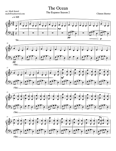 "The Ocean" sheet music